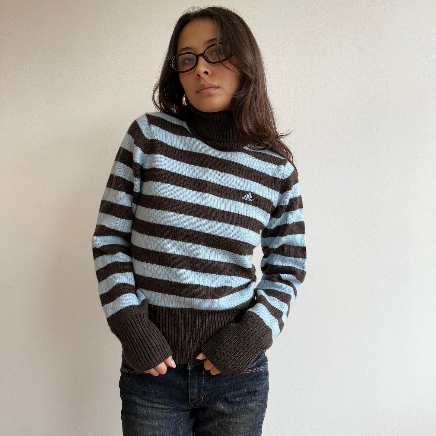Striped Adidas roll neck - Size S