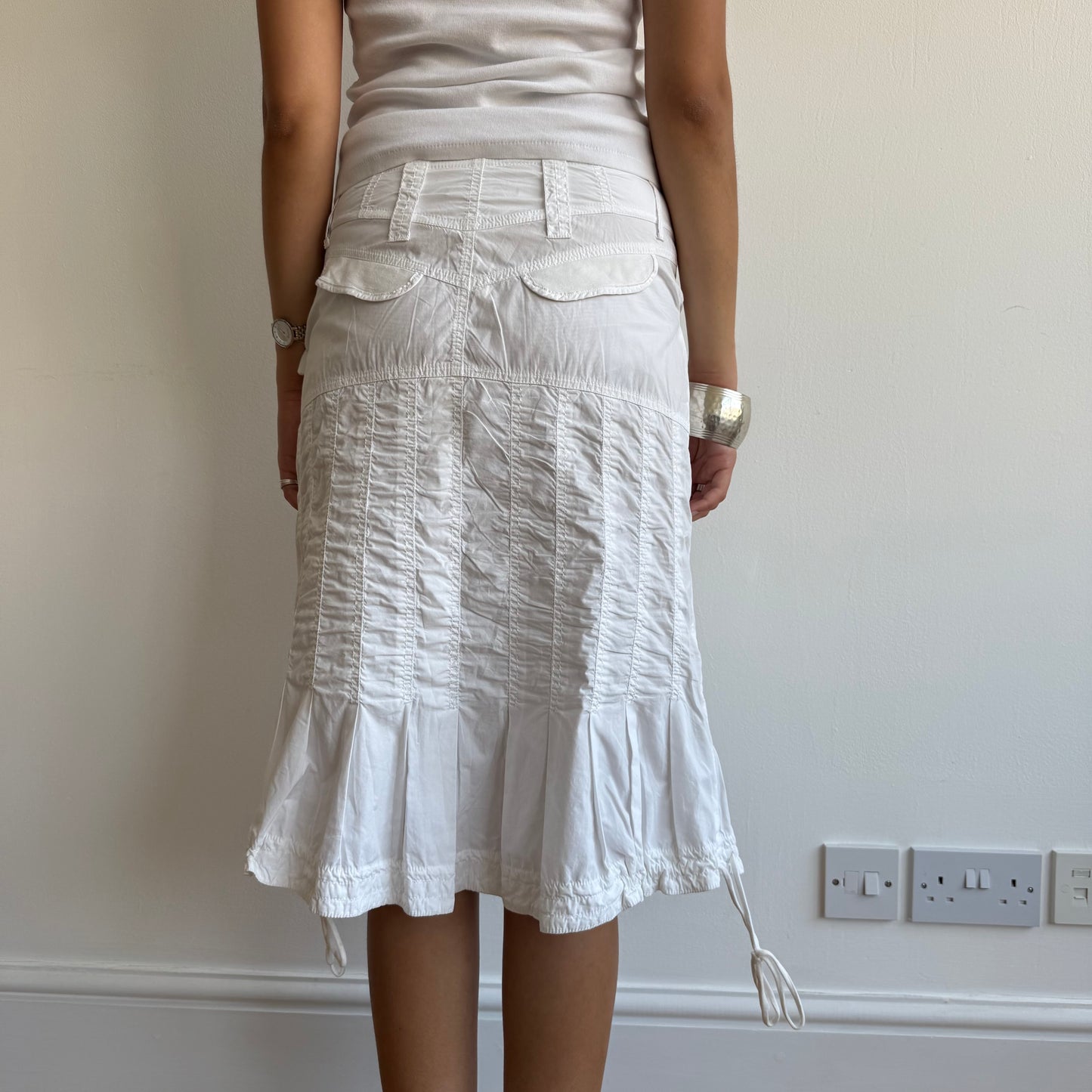 White ruched cargo skirt - Size S