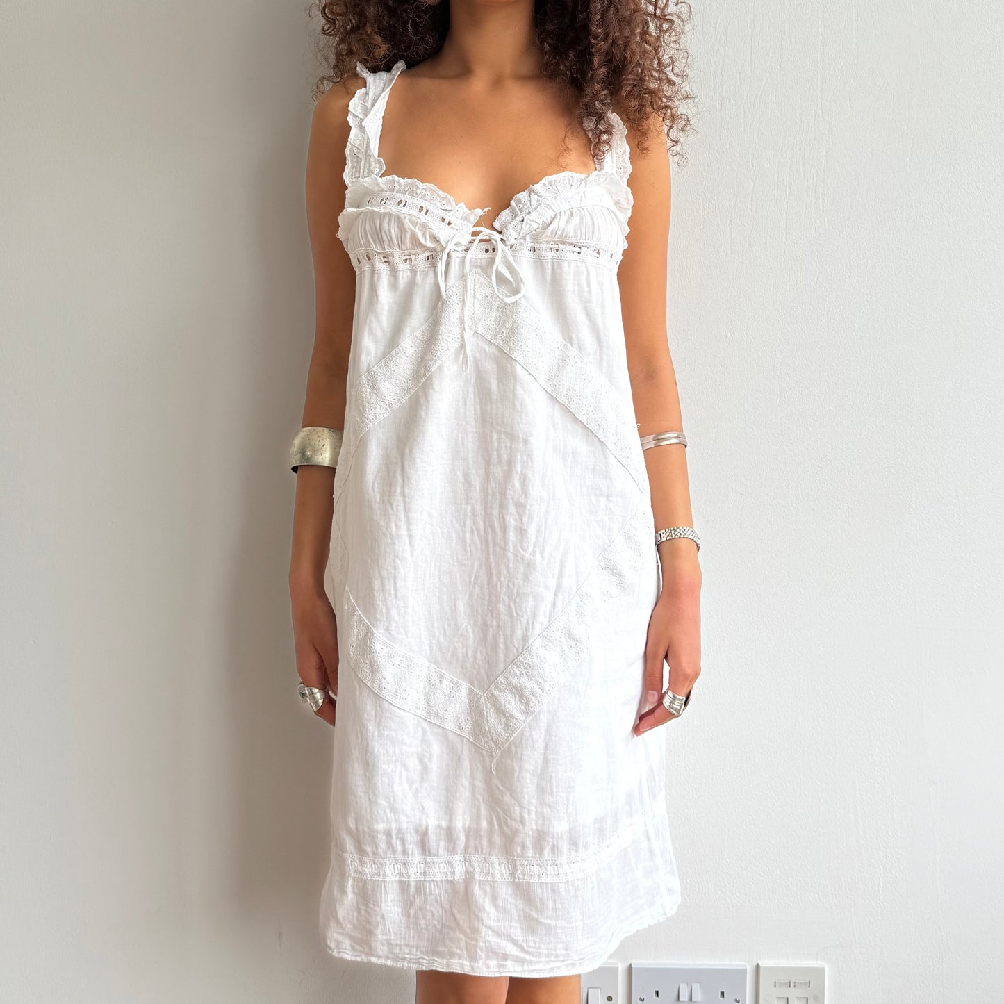 White milkmaid dress - Size S/M
