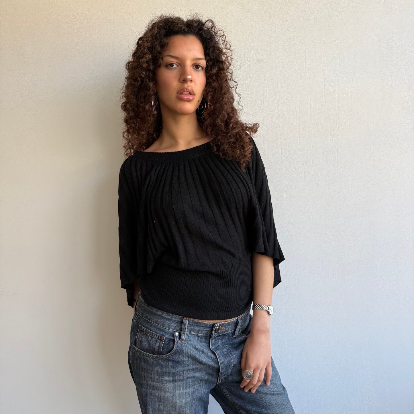 Black batwing knit - Size M/L