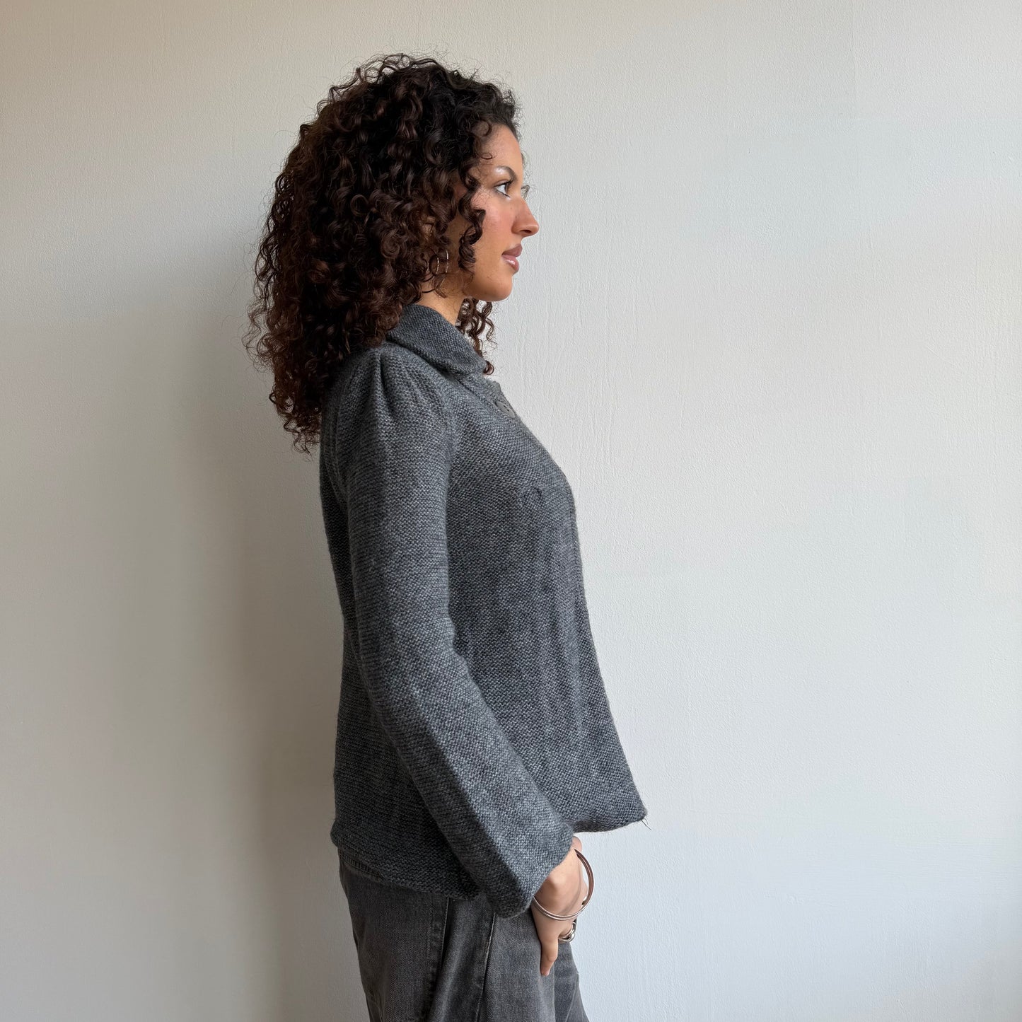 Grey knit pea jumper - Size M