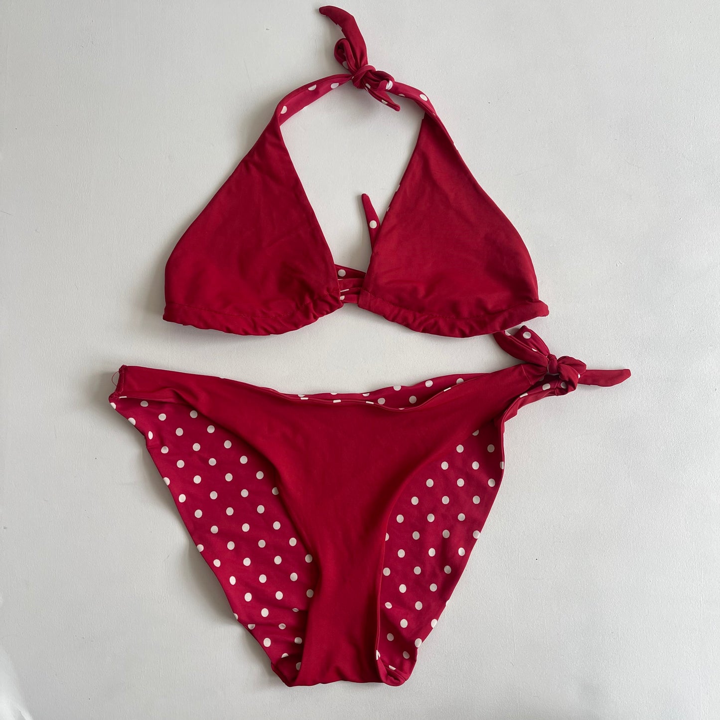 Red polka dot bikini set - Size S