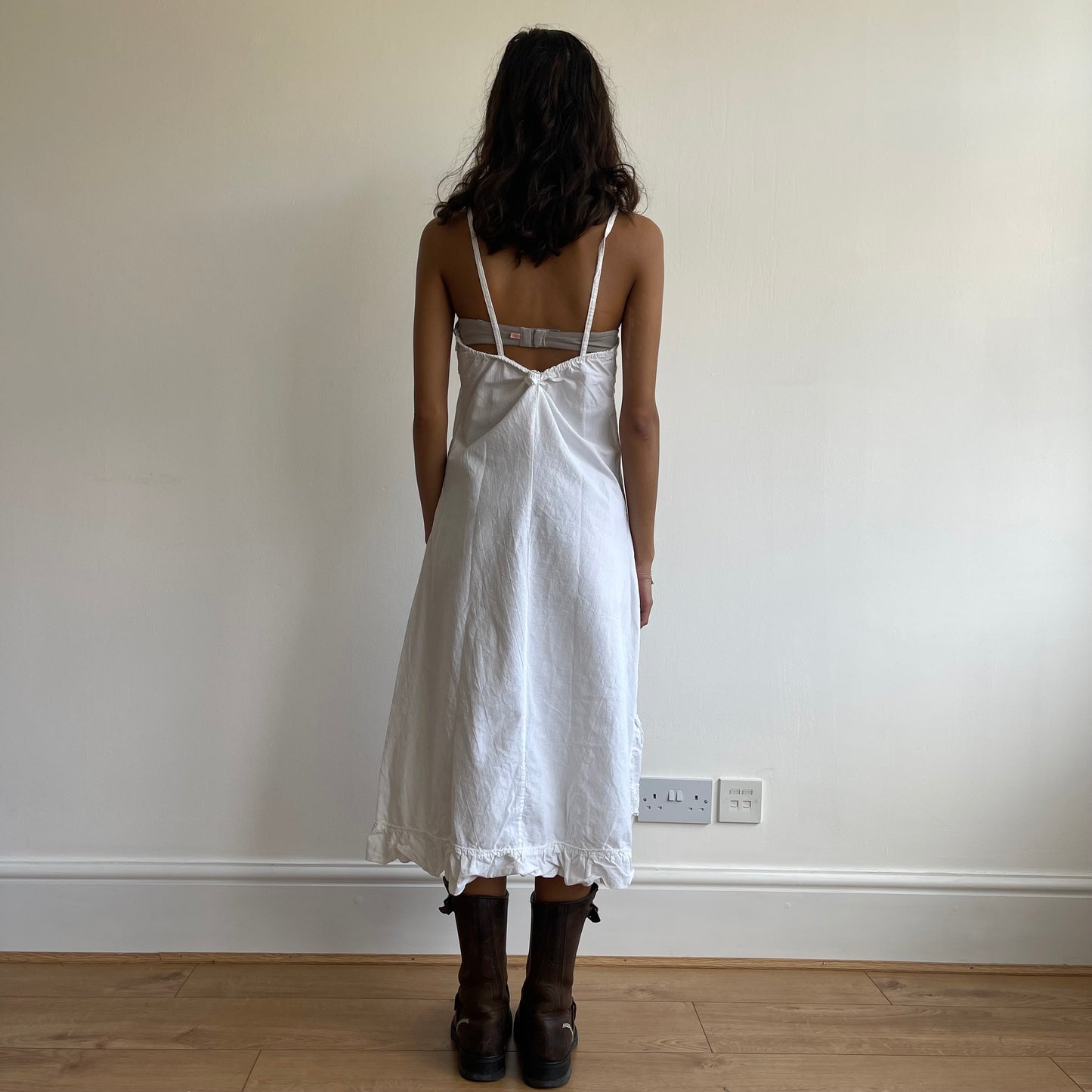White broderie midi dress - Size S