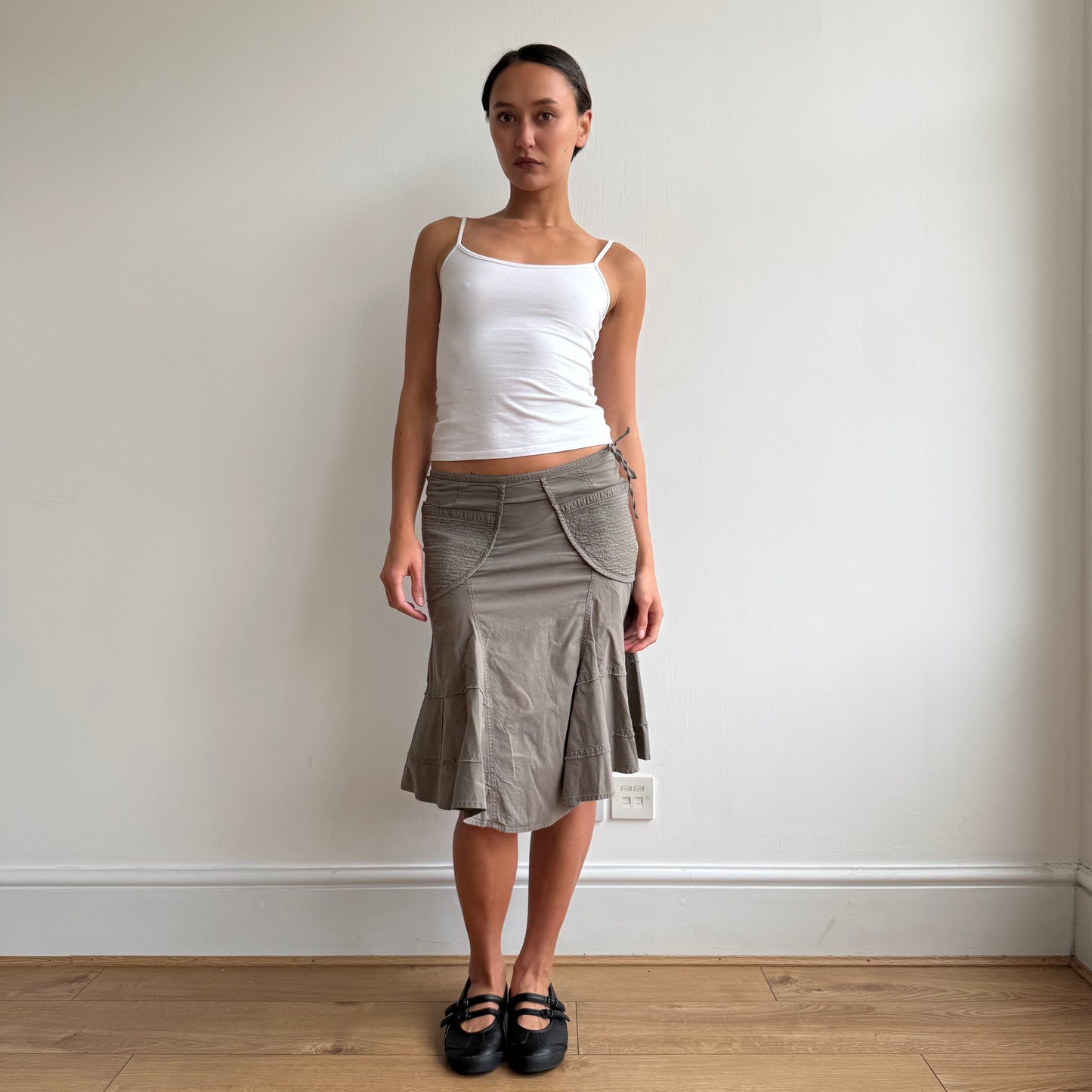 Khaki pocket midi skirt - Size S