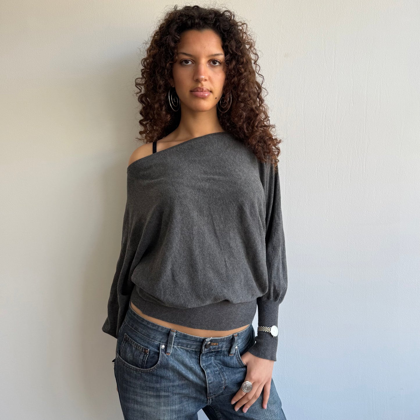 Dark grey slouchy knit - Size M