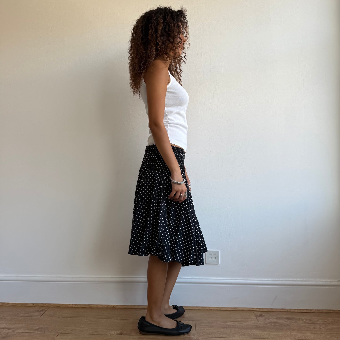 Polka dot ruched midi skirt - Size S-L