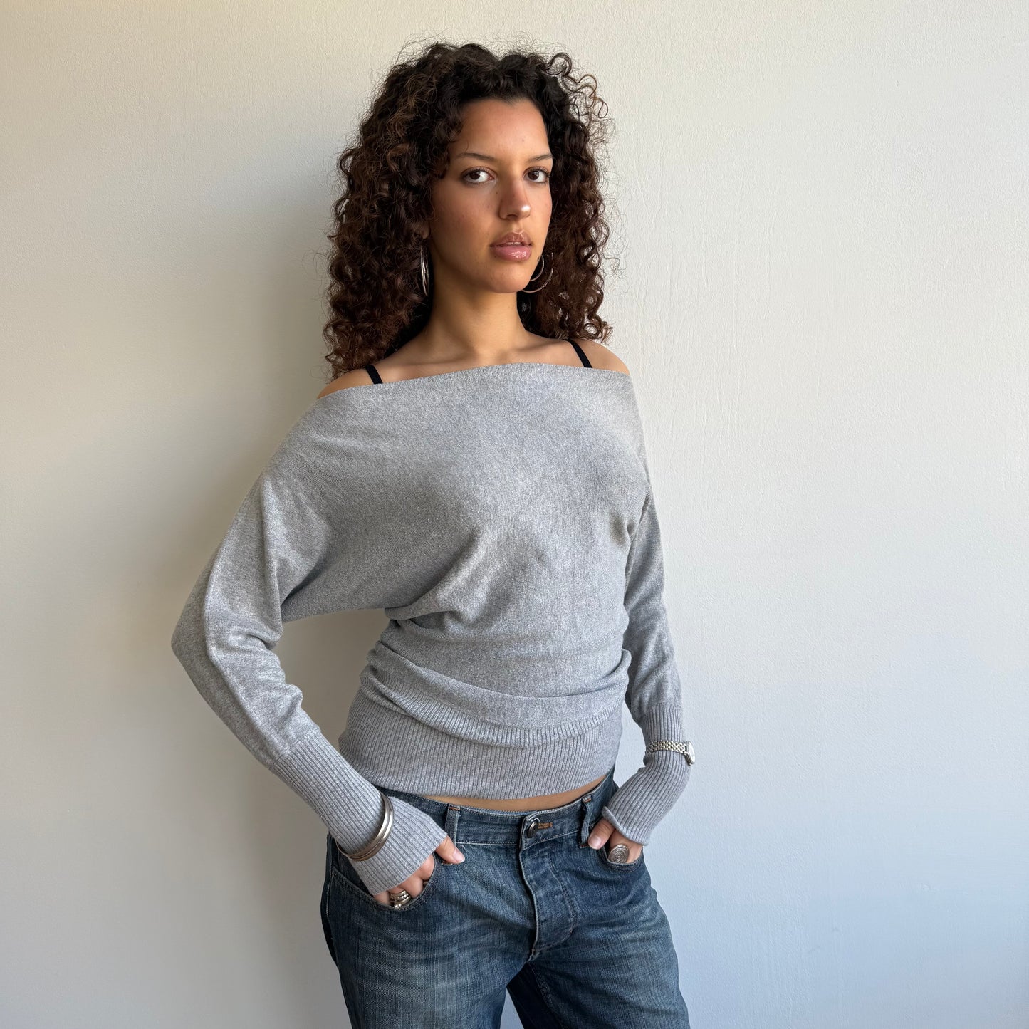 Light grey slouchy knit - Size S