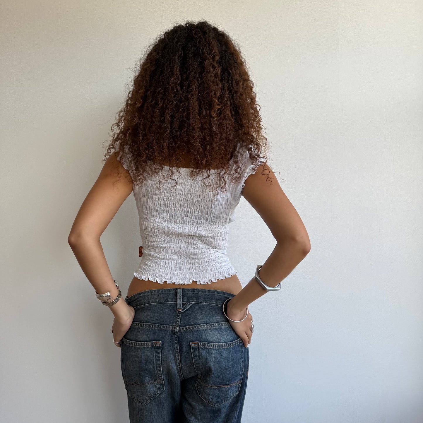 White milkmaid top - Size S
