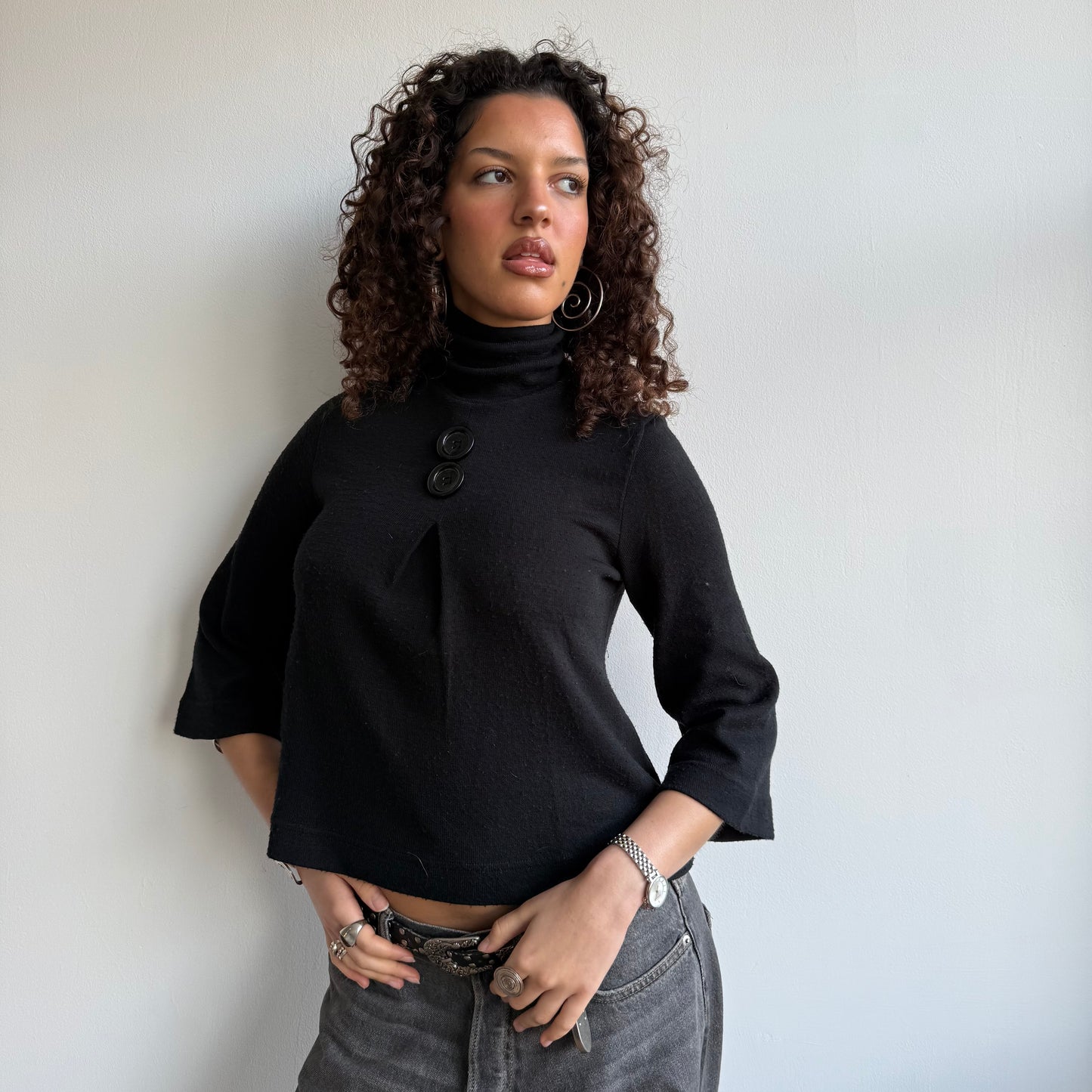 Button roll neck - Size S
