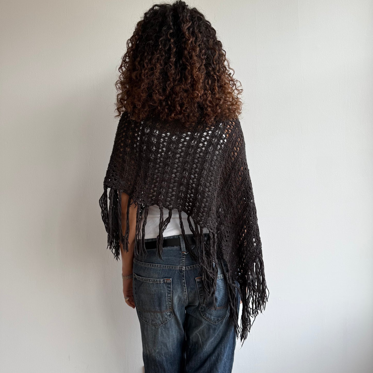 Brown knit poncho - One Size