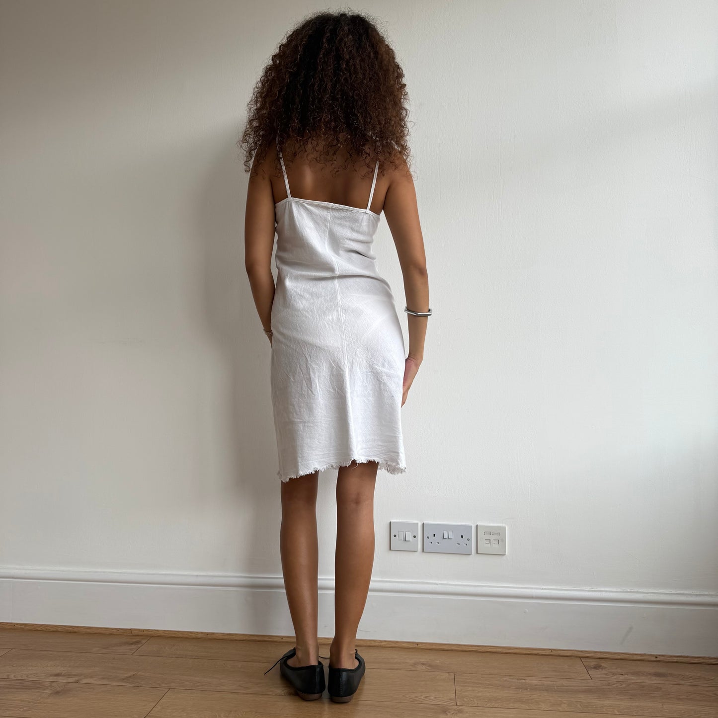 White linen midi dress - Size S