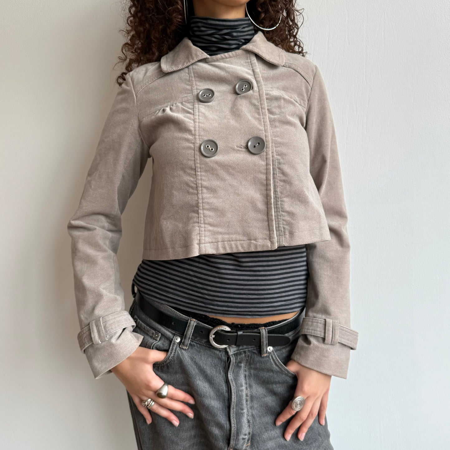 Beige peacoat - Size S