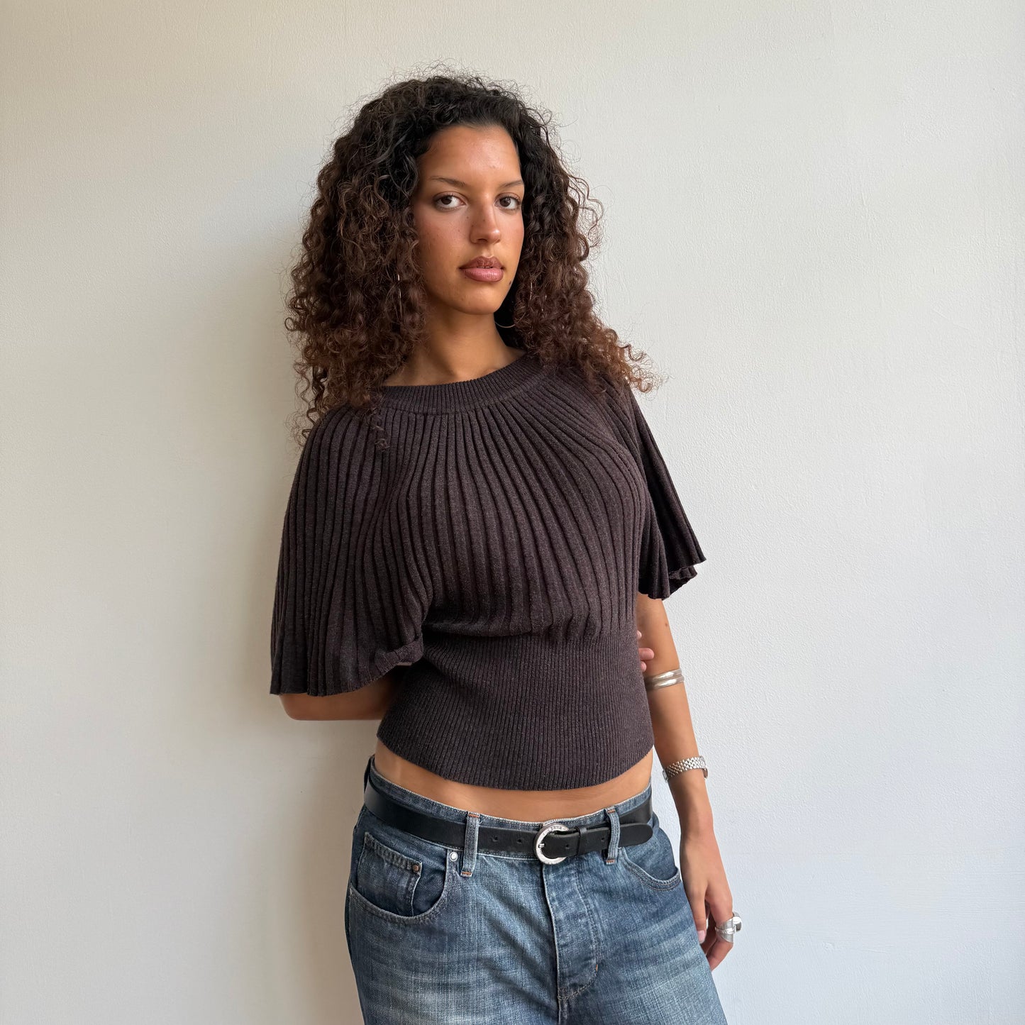Brown batwing knit - Size S