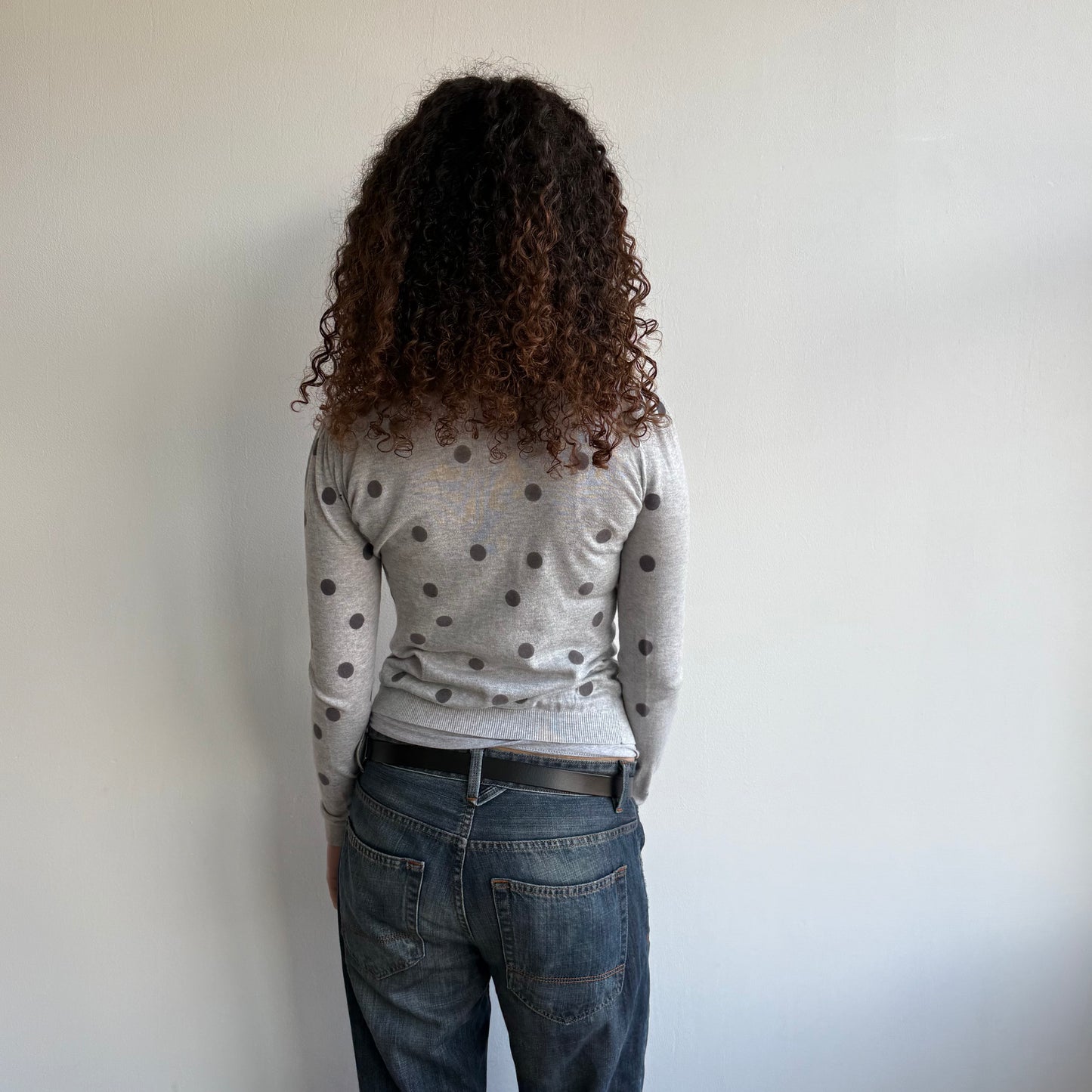 Grey polka dot Cardi - Size S