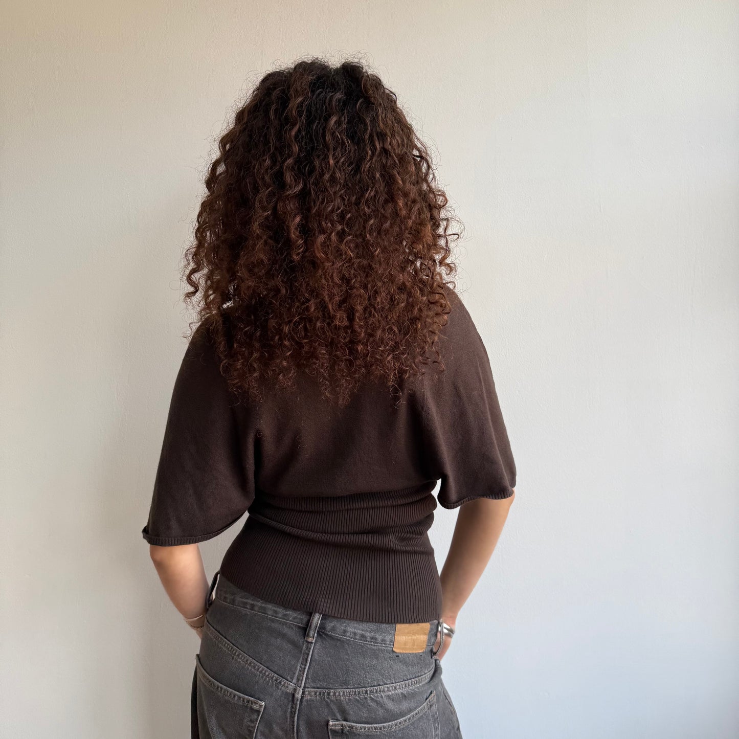 Brown slouchy roll neck - Size M
