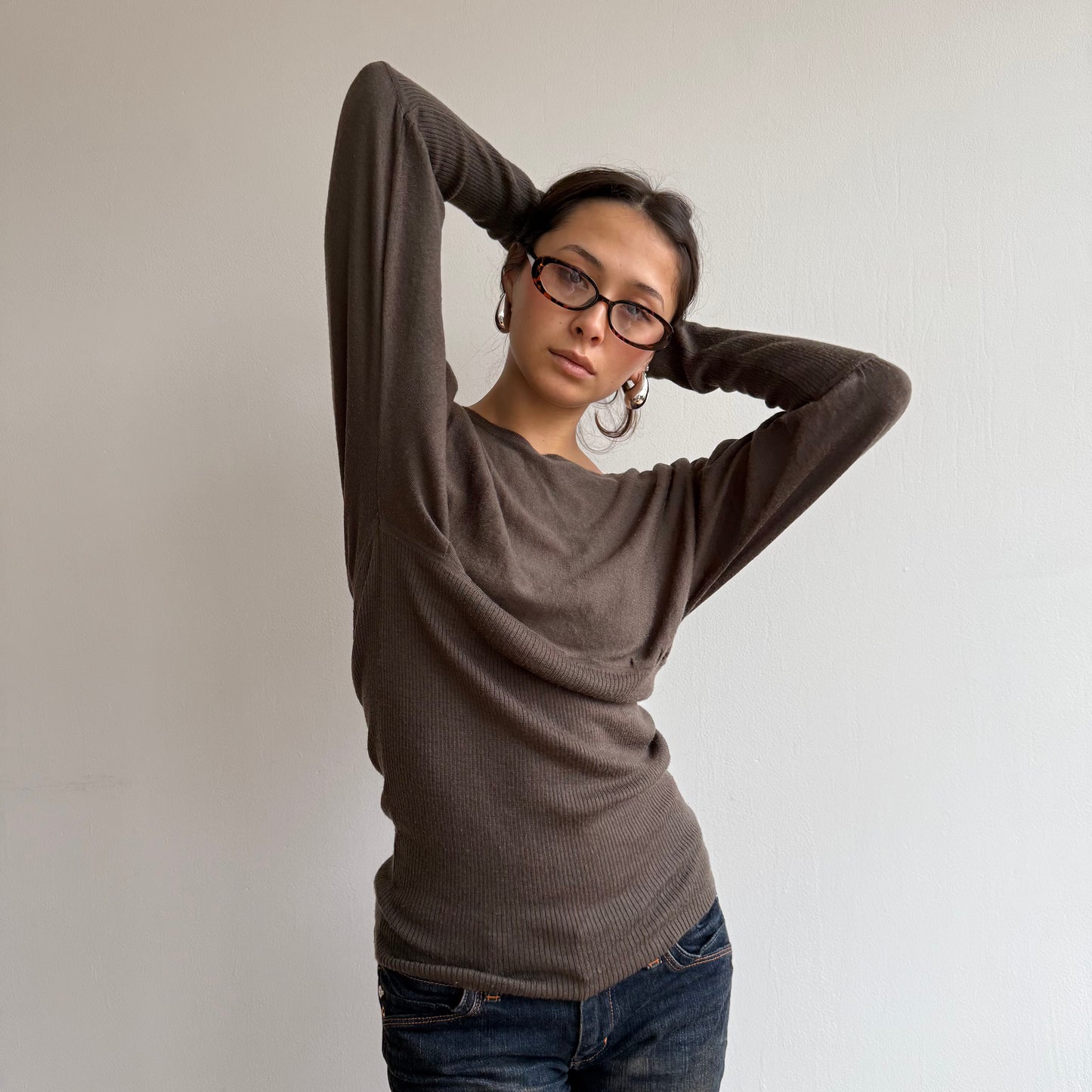 Brown slouchy jumper - Size S
