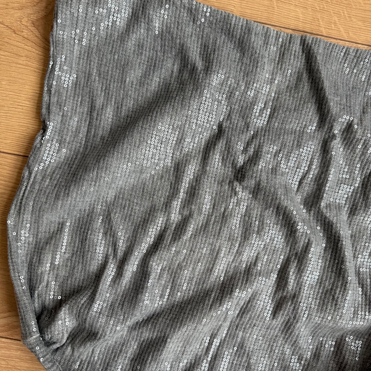 Grey sequin tote bag