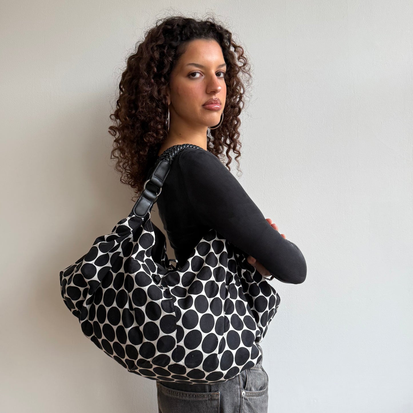 Polka dot slouchy bag - OS
