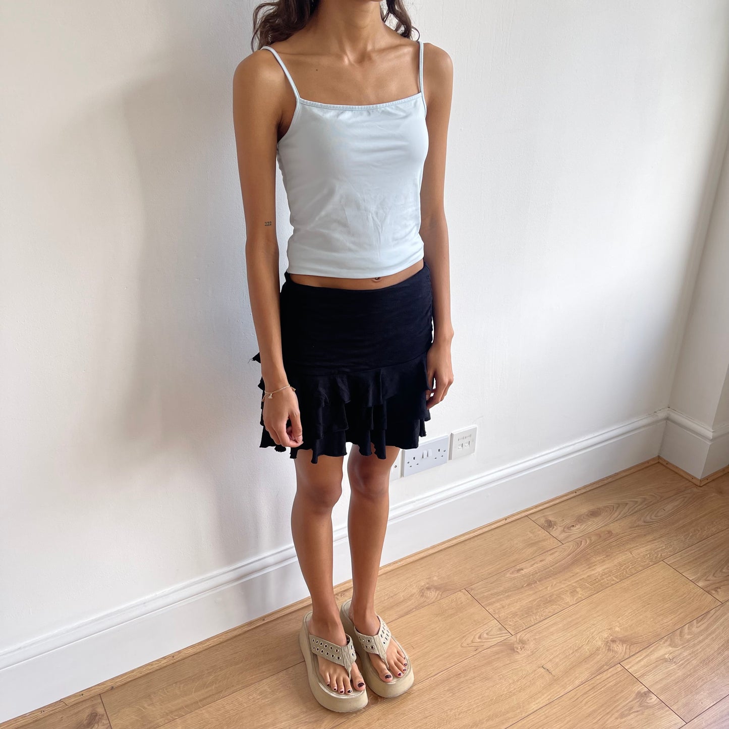 Black ruffle rara mini skirt - Size S