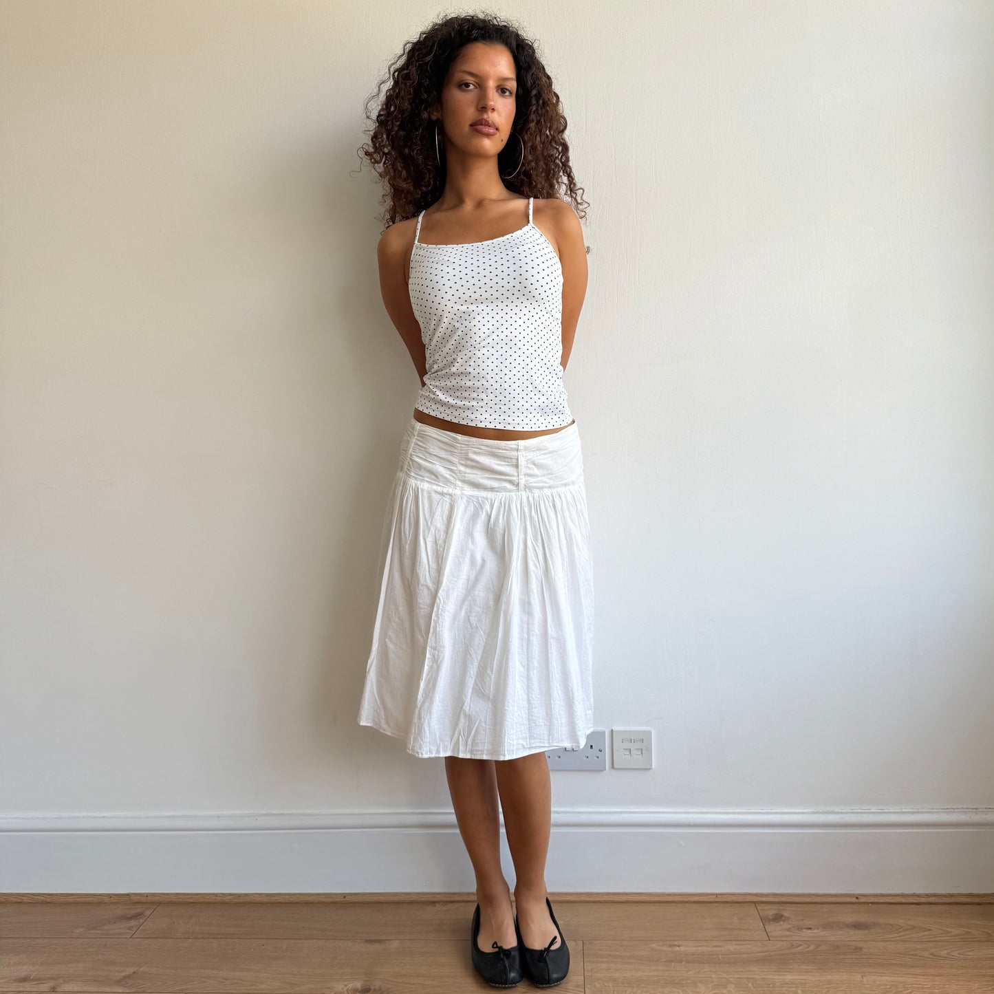 White pleat midi skirt - Size S/M