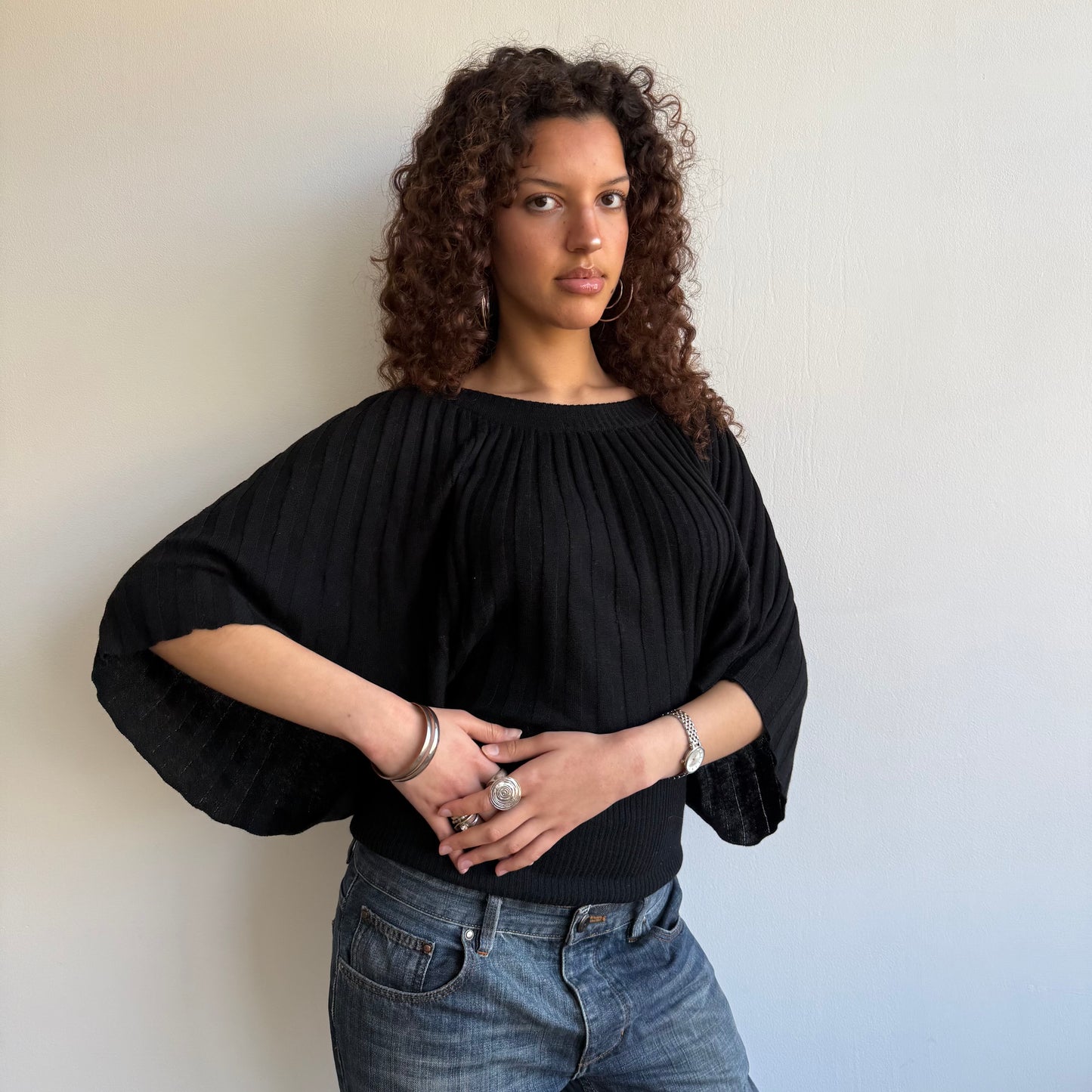 Black batwing knit - Size M/L