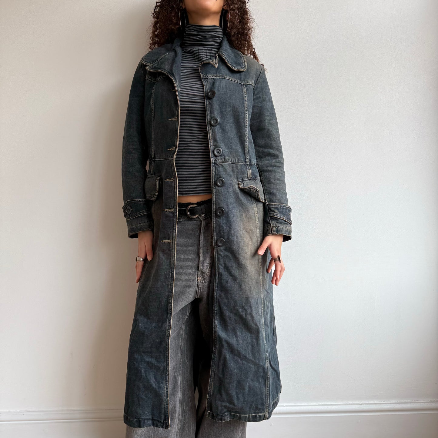 Long denim trench - Size S