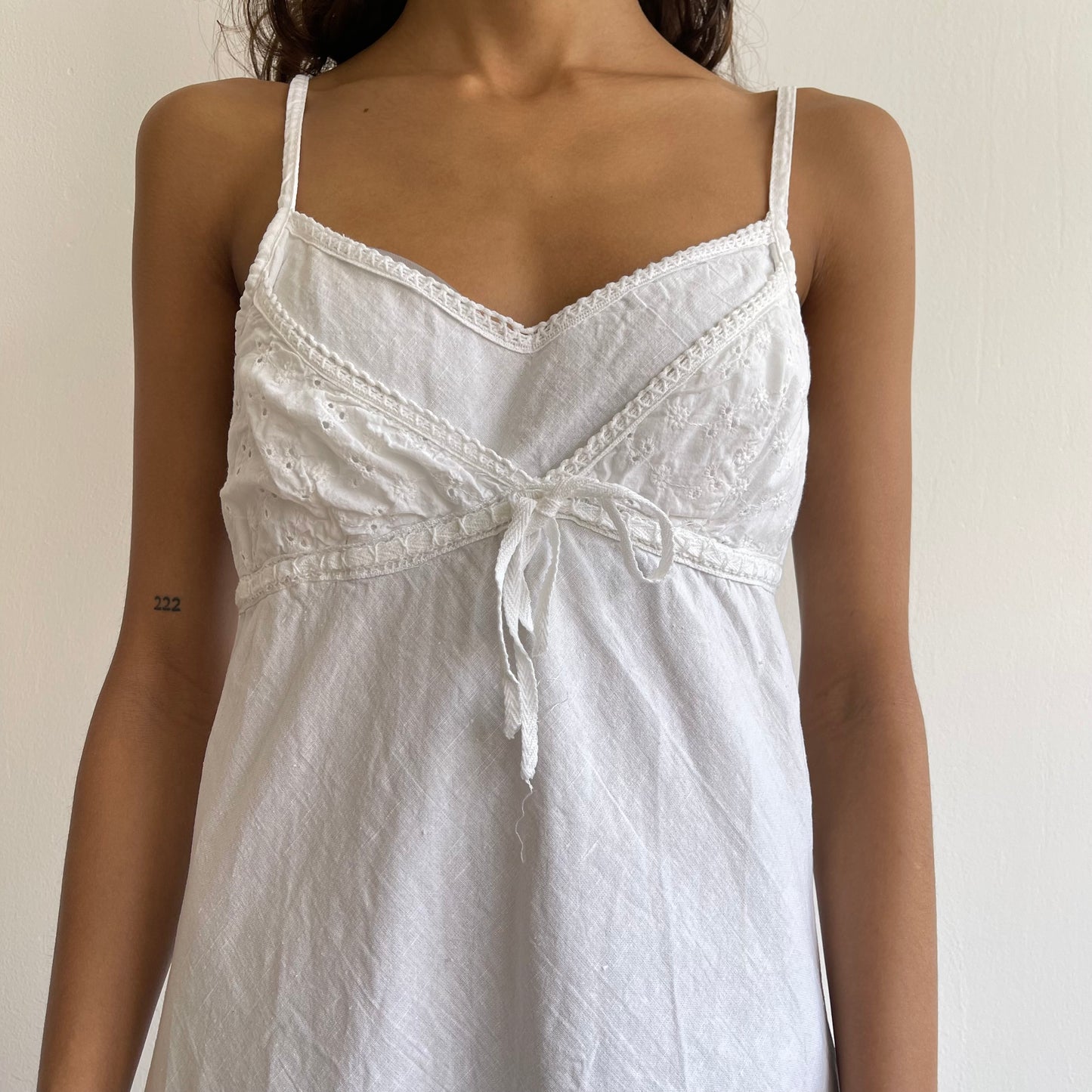 White broderie midi dress - Size S