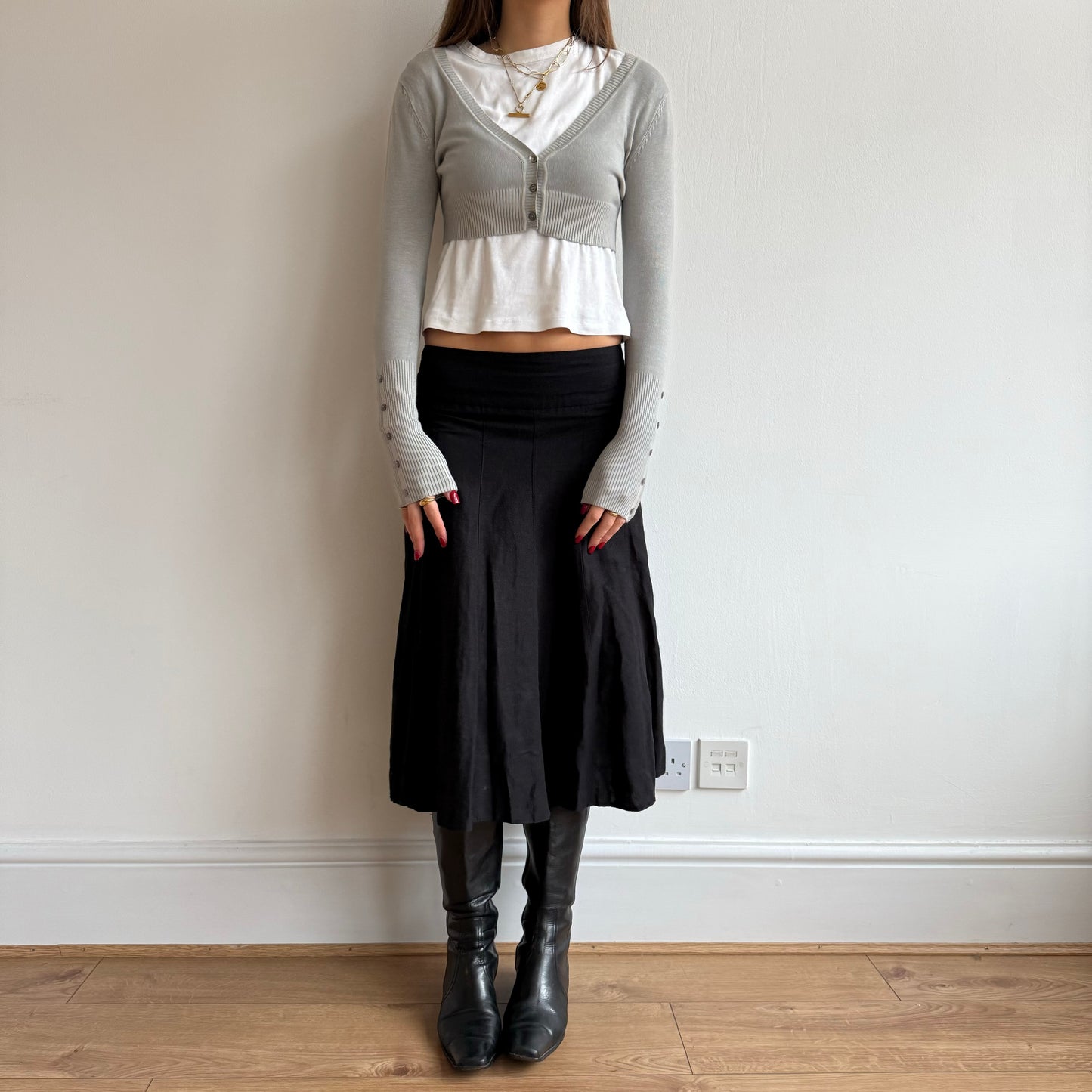 Cropped grey cardigan - Size S