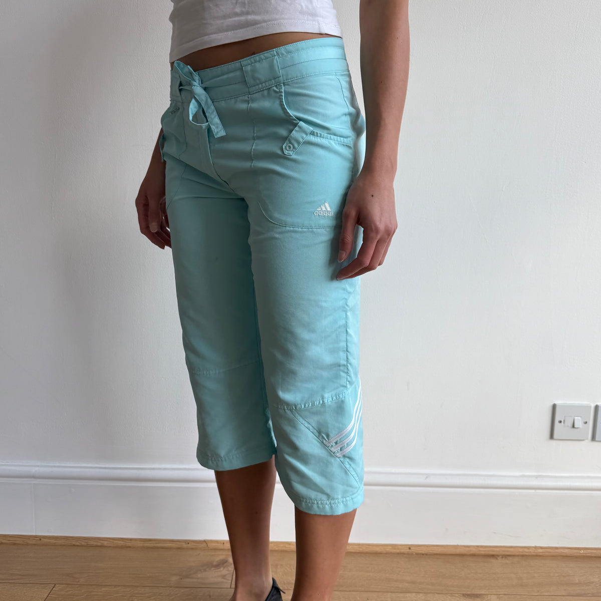 Turquoise Adidas capris - Size S/M