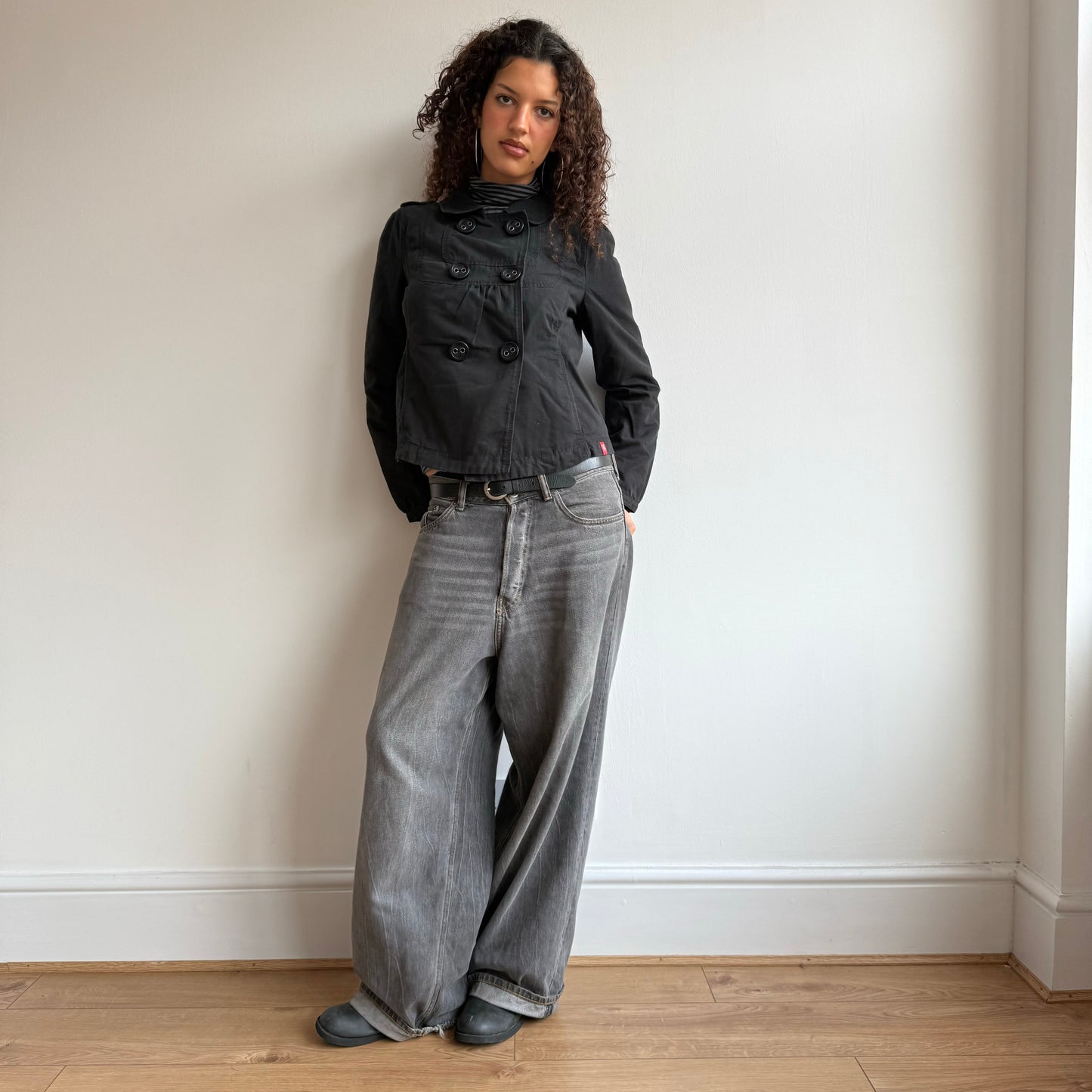 Black peacoat - Size S