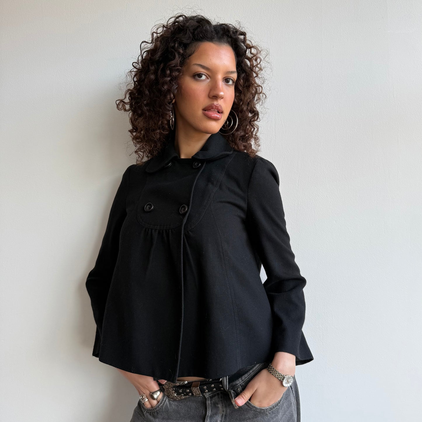 Black peacoat - Size S