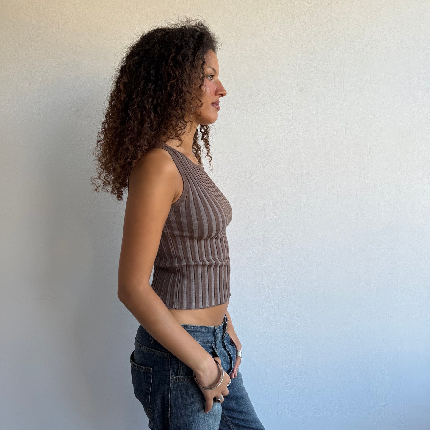 Brown knit top - Size S