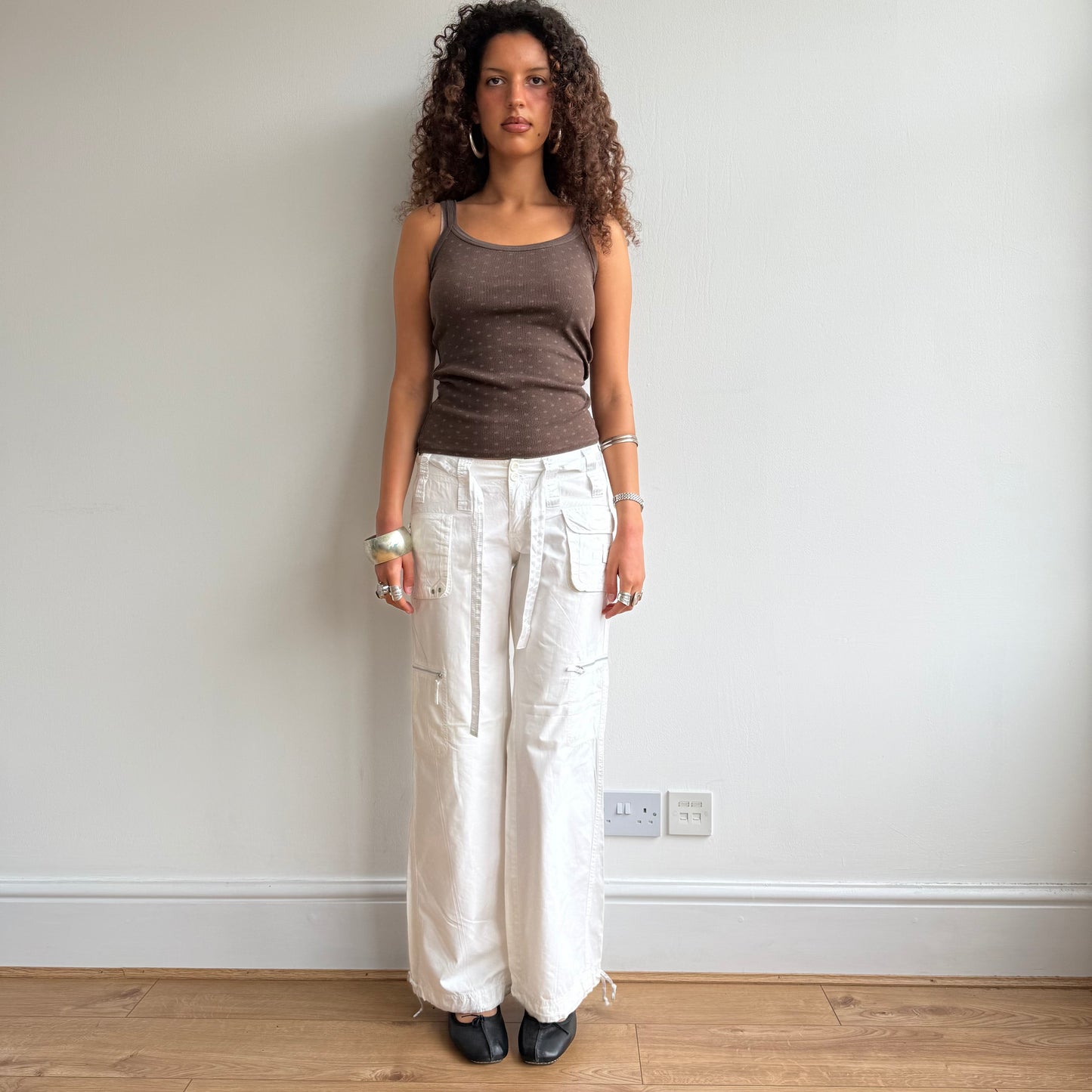 White cargo trousers - Size S