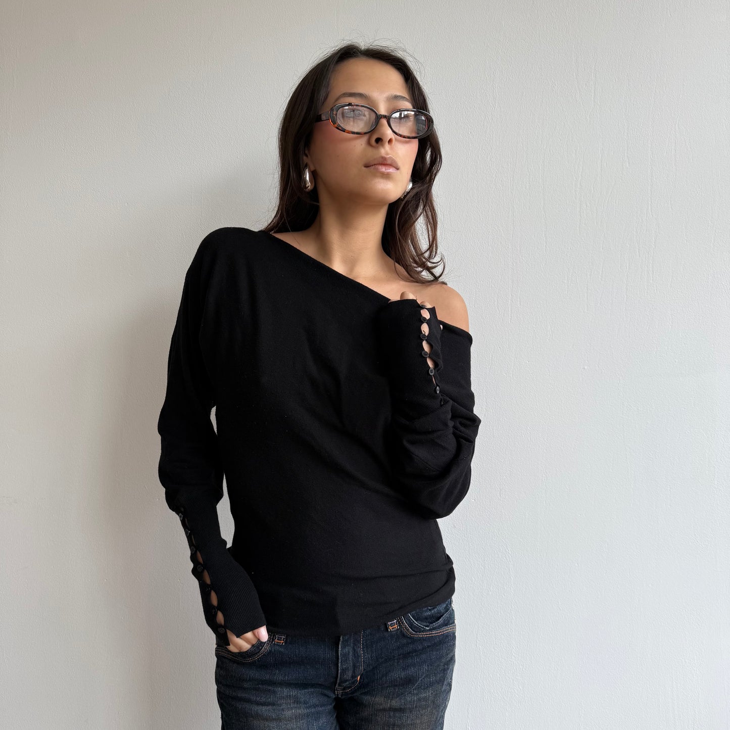 Black slouchy knit - Size S