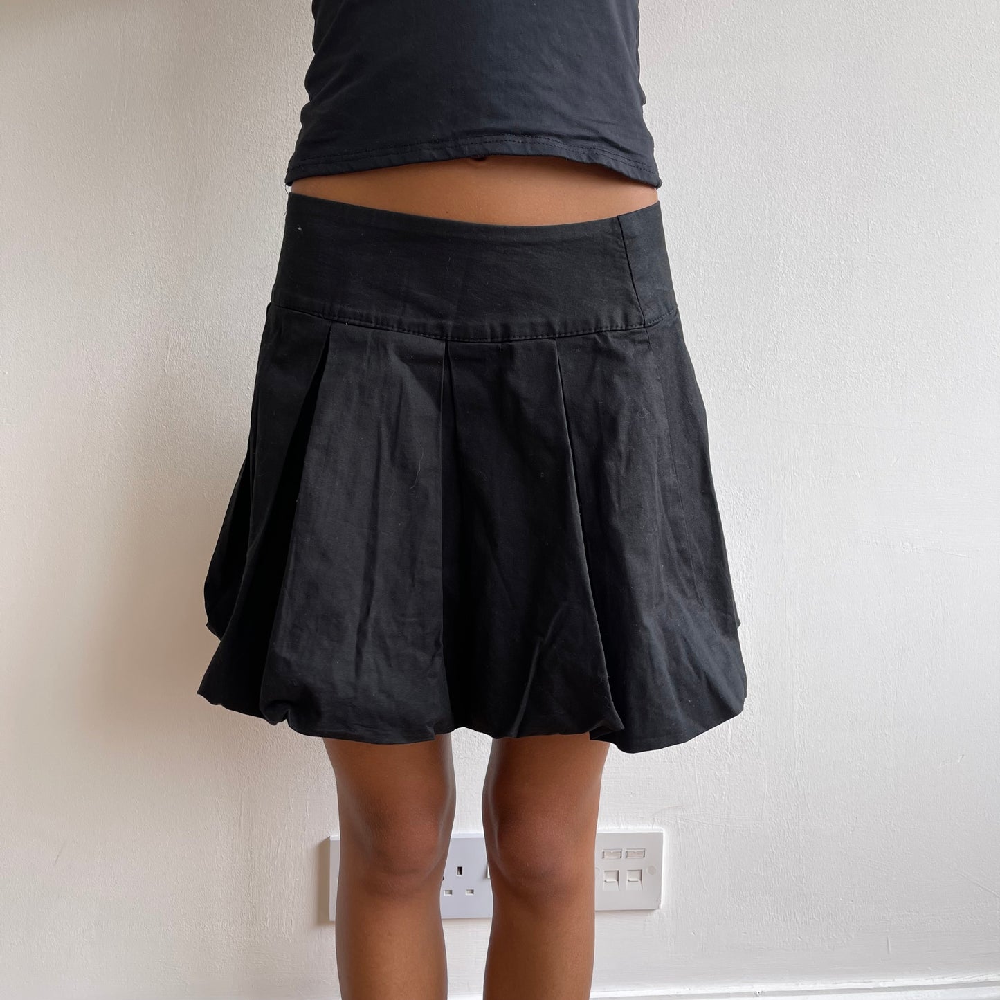 Black bubble mini skirt - Size S/M