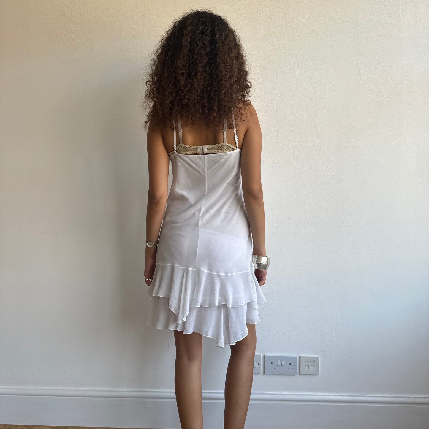 White ruffle dress - Size S