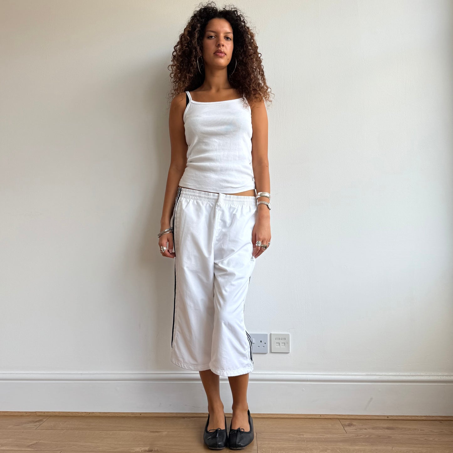 White Adidas capris - Size L