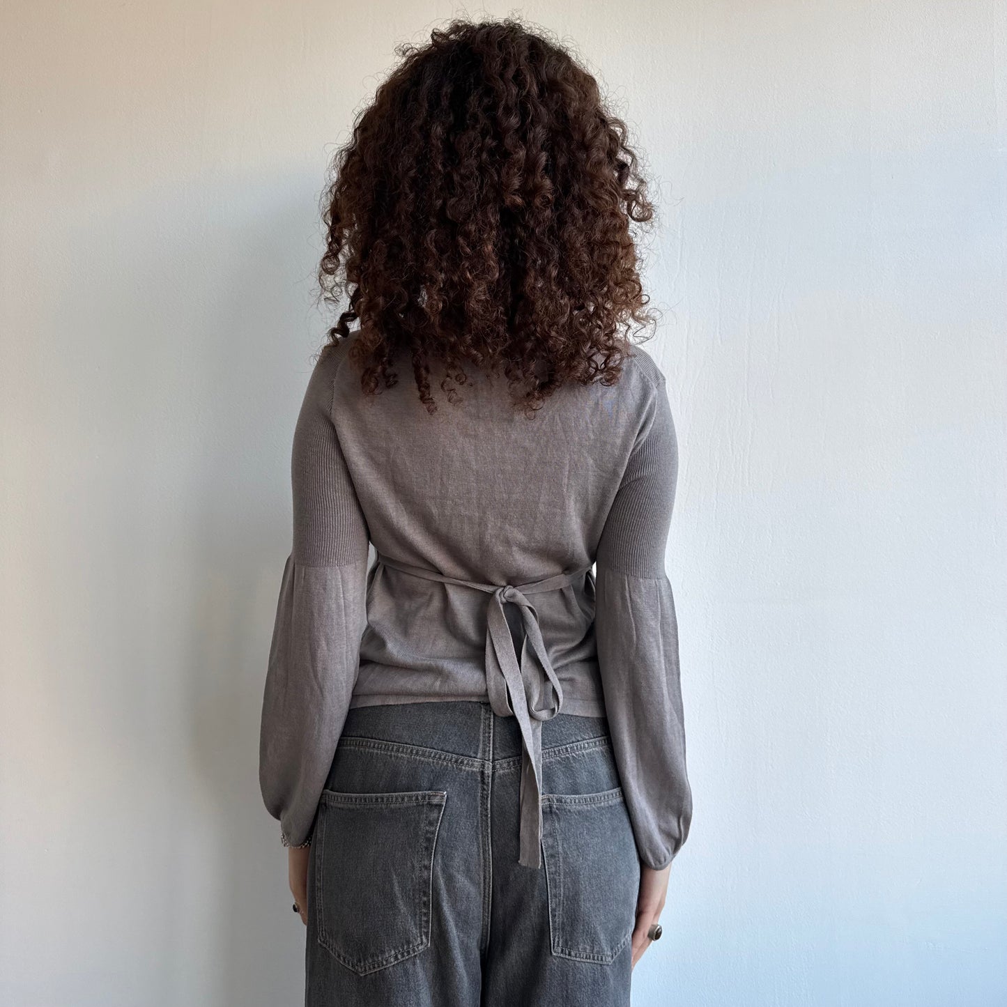 Taupe tie back knit - Size S