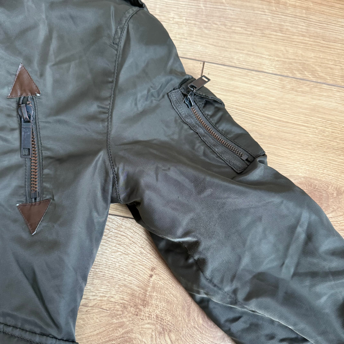 Khaki fireman’s clasp bomber - Size S/M