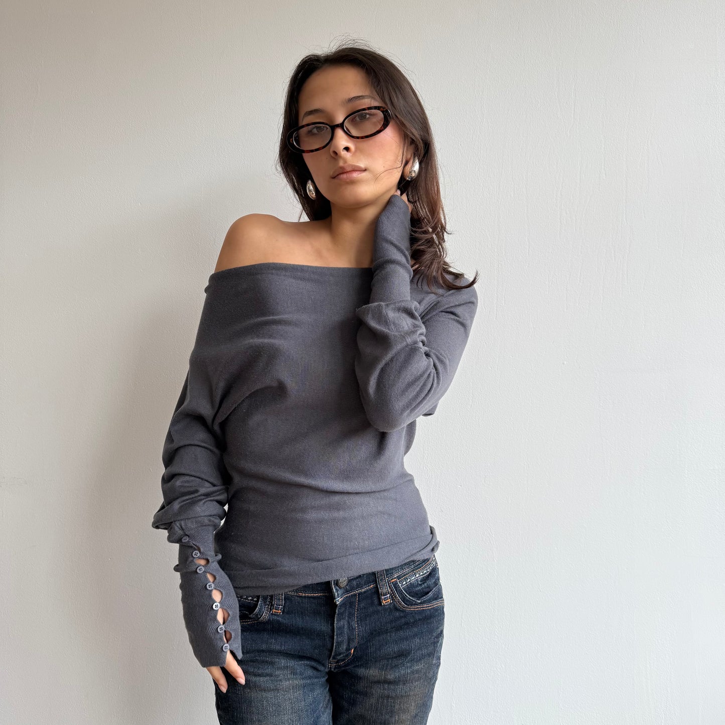 Grey slouchy knit - Size S (1)