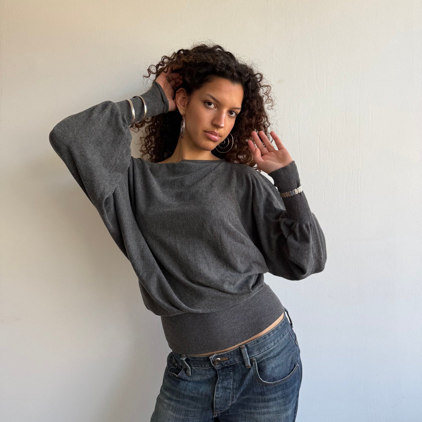 Dark grey slouchy knit - Size M