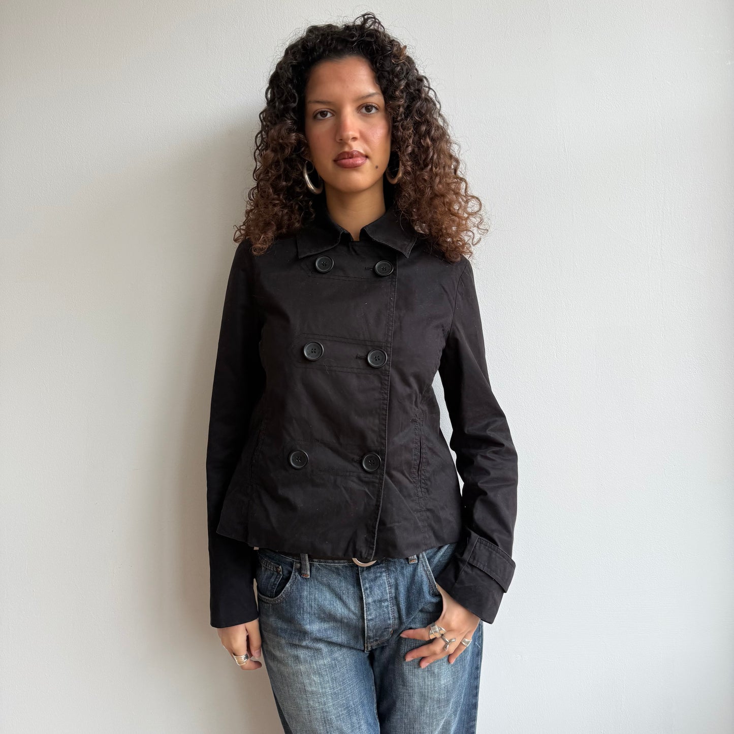 Black trench peacoat - Size S