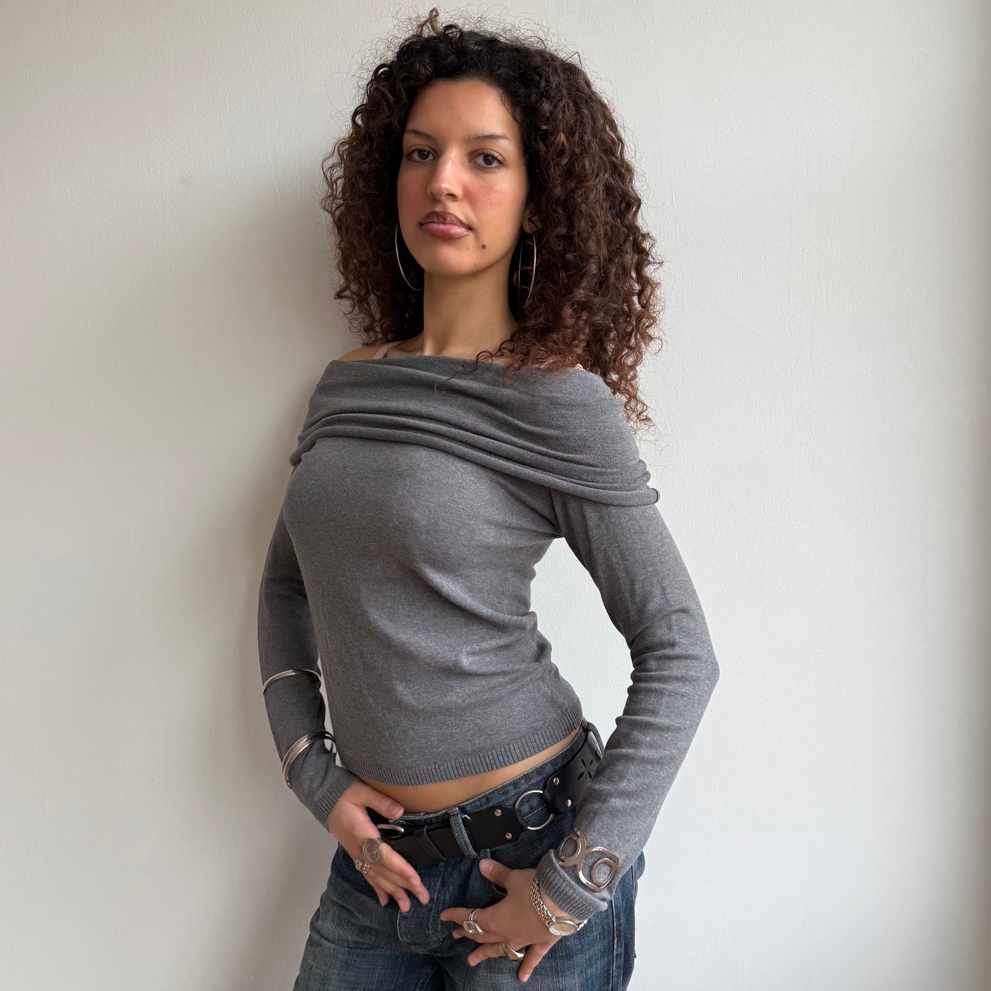 Grey Bardot knit - Size S