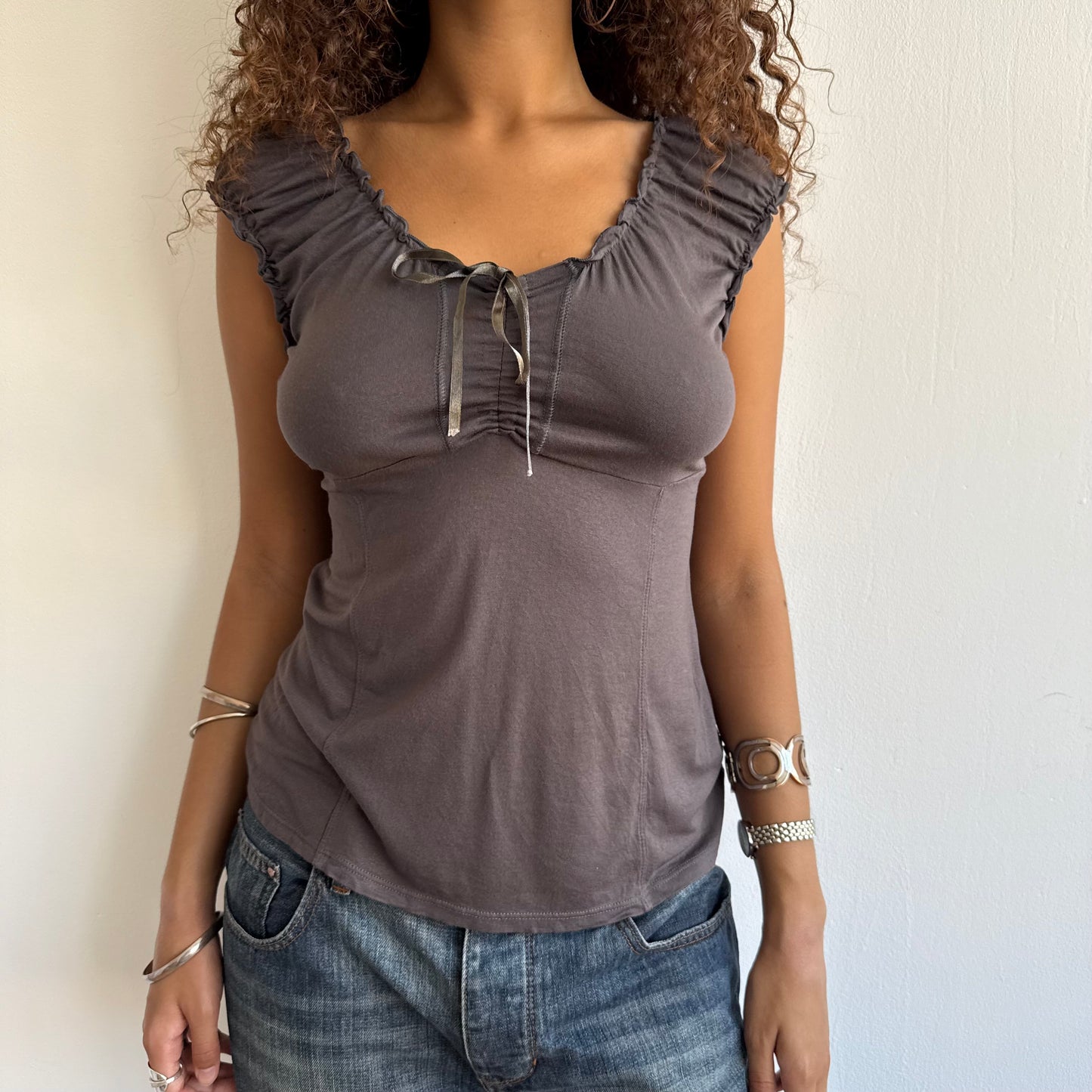 Brown ruched top - Size M/L