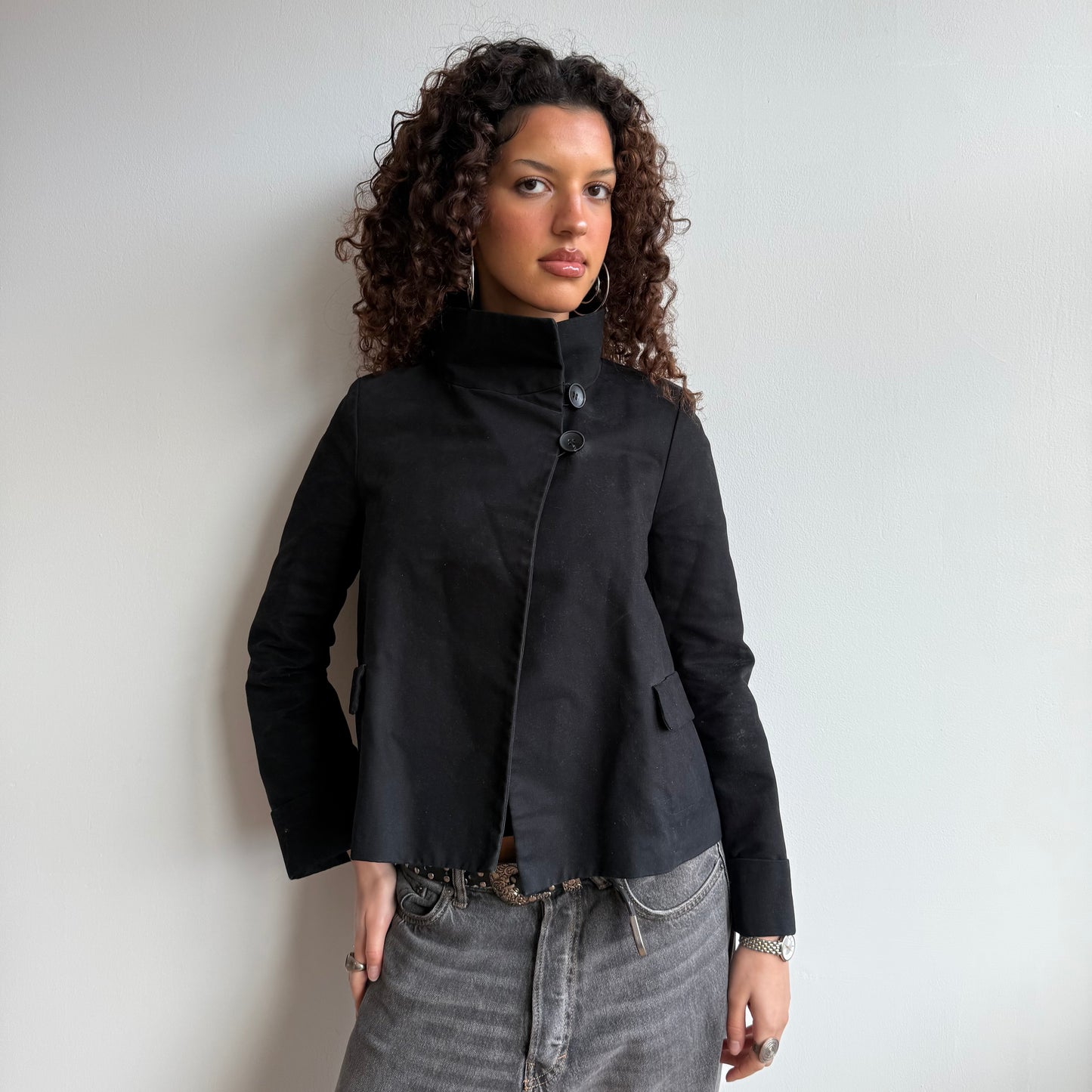 Asymmetric button peacoat - Size S