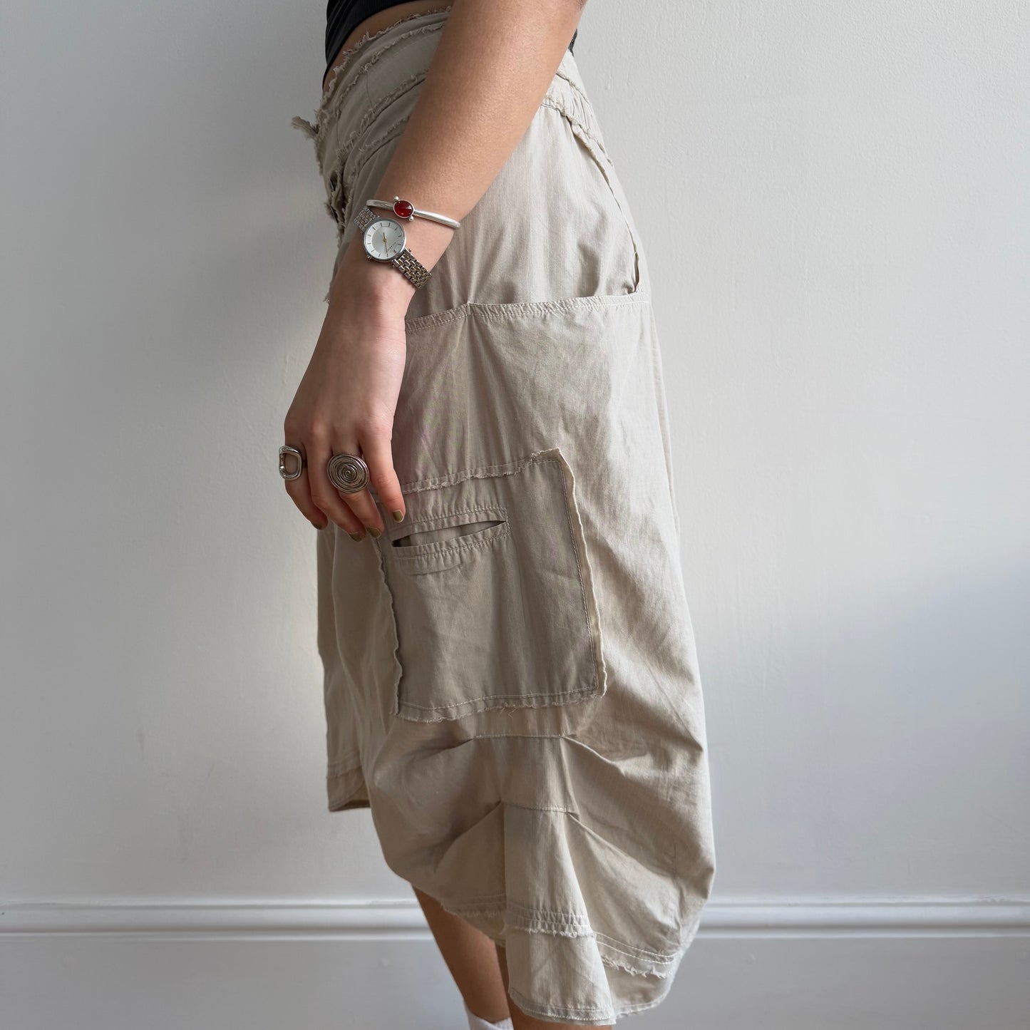 Beige cargo skirt - Size M
