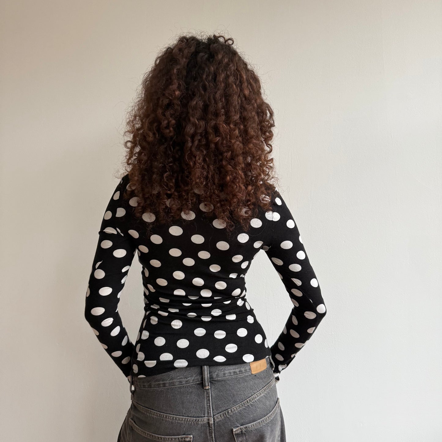 Polka dot long sleeve top - Size S