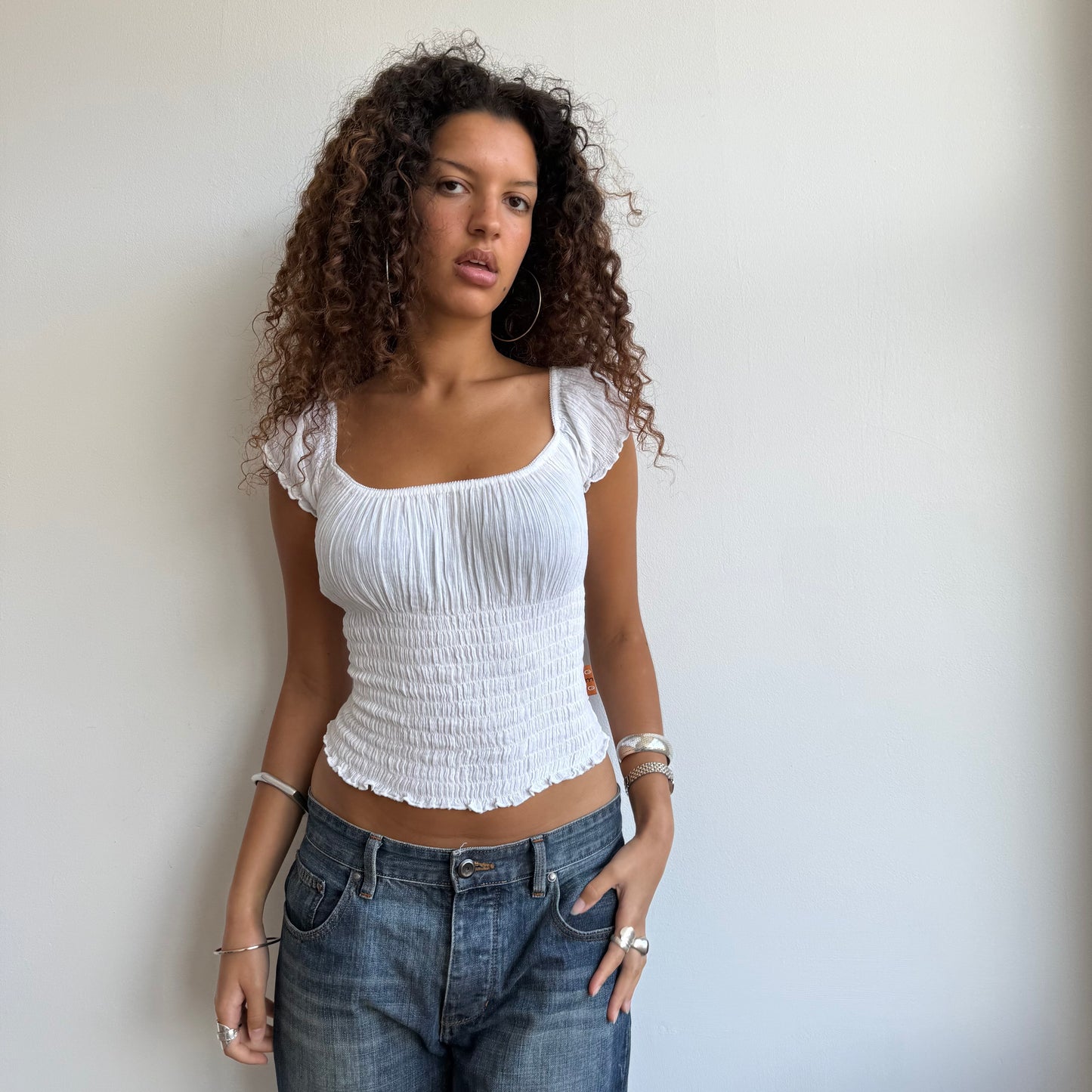 White milkmaid top - Size S