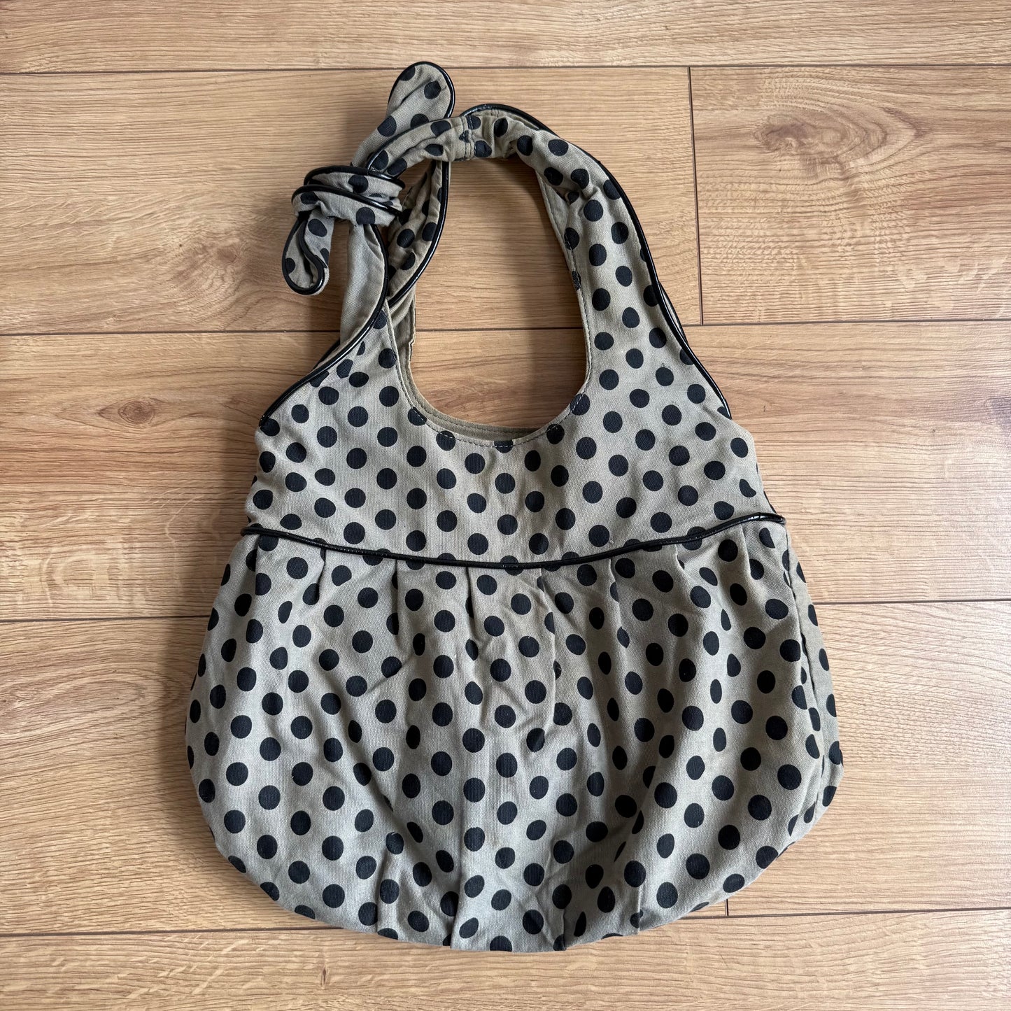 Khaki polka dot bag - OS