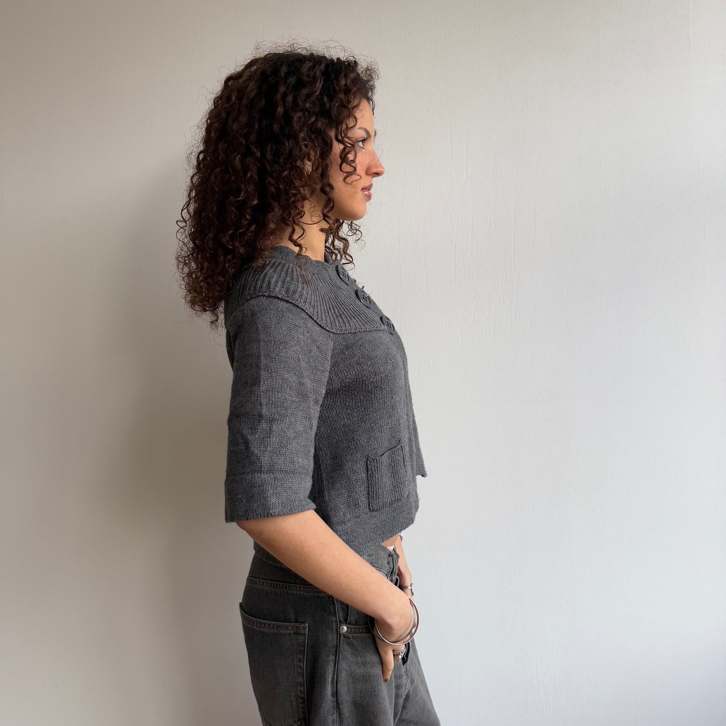 Grey knit Cardi - Size S